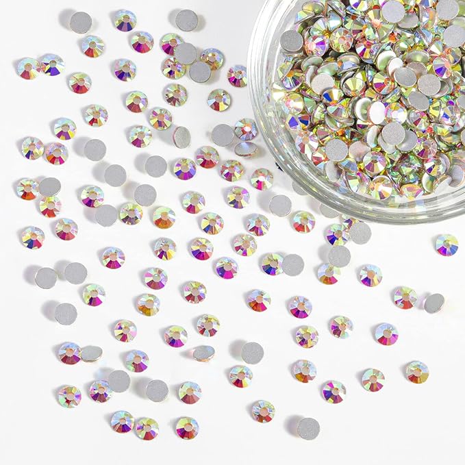 Beadsland Flatback Rhinestones Bulk,14400pcs Crystal AB Rhinestones for Nails Crafts Clothes DIY Decoration, Crystal AB, SS20, 4.6-4.8mm