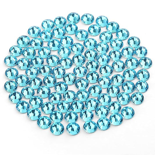 Novani Rhinestones 1440pcs SS20 Glass Rhinestones Crystal Flatback Gemstones for Crafts Nails Makeup Bags and Shoes Decoration（SS20, Aquamarine）