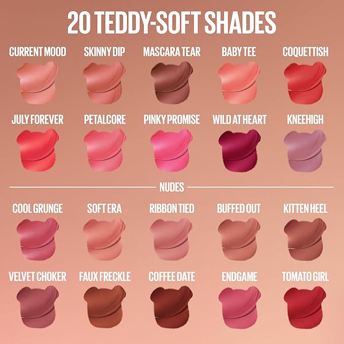 MAYBELLINE Super Stay Teddy Lip Tint, Long Lasting Matte Lipstick For Up To 12HR Wear, Wild At Heart, 1 Count