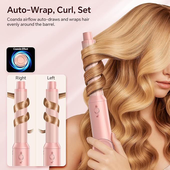 HydraStyl 5 in 1 Hot Air Styler, 1300W 110000 RPM High-Speed Hair Dryer Brush with Auto-Wrap Curlers, Frizz-Free Volumizing Straightening Curling for All Hair Types, No Heat Damage, Travel Bag