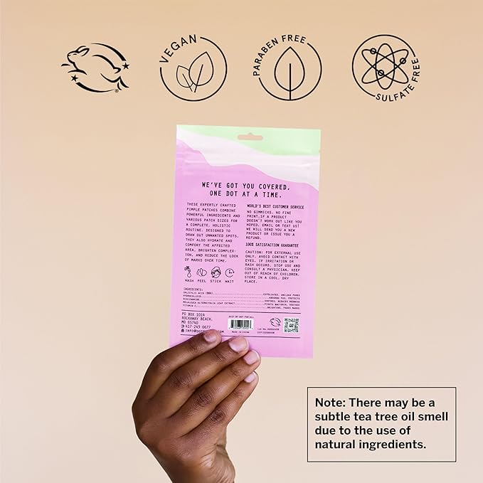Pixie Cup Dot Hydrocolloid Blemish Patches for Face – Invisible Skin-Covering Stickers with Tea Tree Oil & Vitamin C – Ultra-Thin Cosmetic Patches for Visible Blemishes (36 Count)
