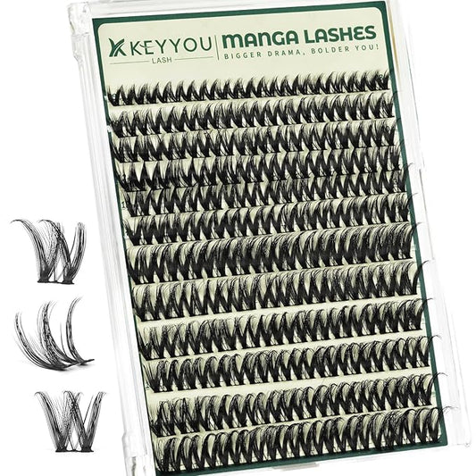 KEYYOU LASH Eyelash Clusters Flora Lashes Clusters D Curl Cluster Eyelash Extensions 8-18mix False Eyelashes 144pcs Ultra-Lightweight Wispy Natural Lash Cluster with Spikes（F01，8-18mm）