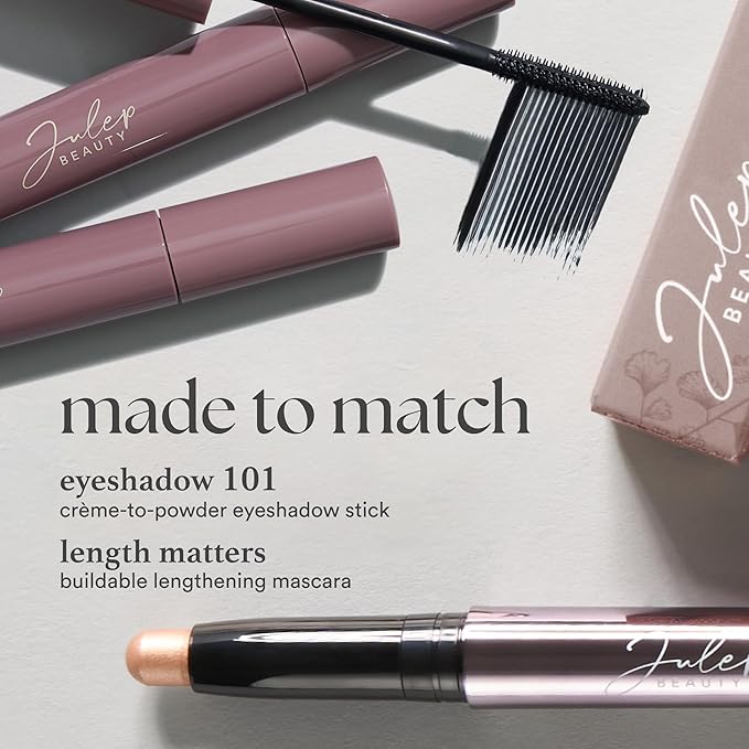 Julep Eyeshadow 101 Cream-to-Powder Waterproof Shadow Stick – Mink Mauve Shimmer – Long-Lasting, Crease-Proof, Muted Mauve Shimmer Eyeshadow with Built-in Smudger