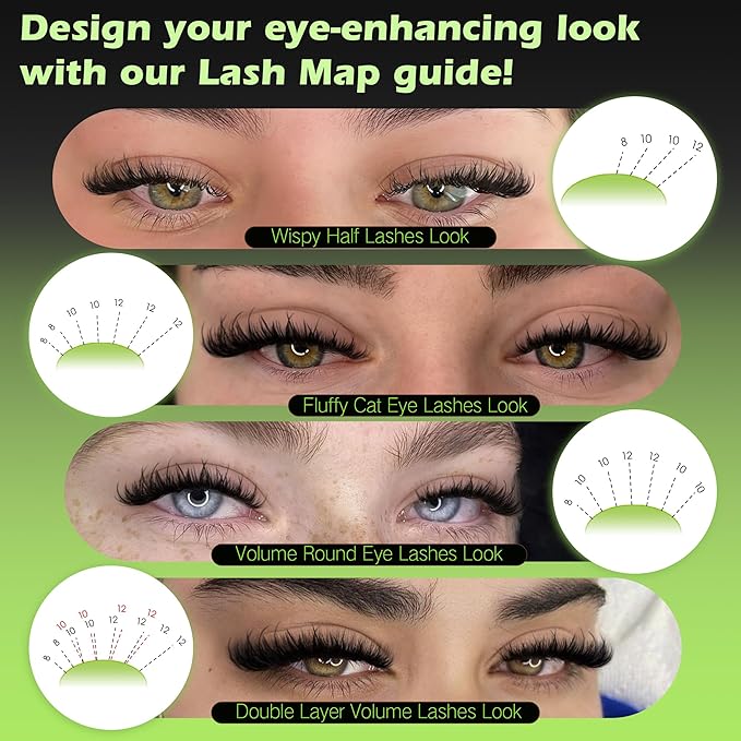 80D Lash Clusters Kit Short 8-12MM Wispy Volume Eyelash Clusters Fluffy Lash Extension Kit D-curly Cluster Eyelash Extensions Long-lasting Effect Individual Lashes Kit by Newcally