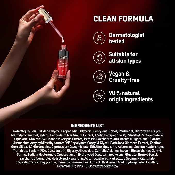 FAQ 202 Face Mask Device + Red Light Peptide Serum Bundle – 8-Mode Wireless Mask with 600 Light Points – Wearable Skincare Set