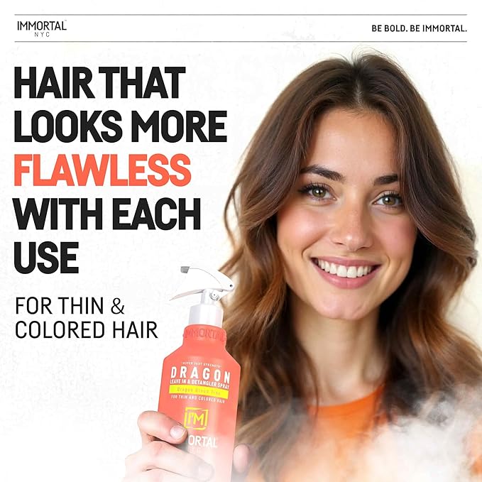 Immortal NYC Dragon, Leave-in Conditioner and Detangler Spray, 17 oz, For Thin and Colored Hair