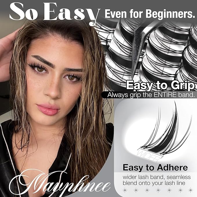 Viva Lash Clusters Wispy Manga Eyelash Clusters Anime Individual Lashes Spiky Lash Extensions Wet Wispy Cluster Lashes Natural Cluster Eyelash Extensions (CC Curve, 8-16MM. 99Pcs)