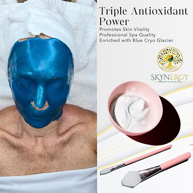 Blue Cryo Glacier Jelly Mask - Professional Peel Off Jelly Mask for Hydration & Glow - Vajafacial Jelly Mask - Spa Grade Skincare Mask for Home Use, Hydro Glo Mask |12 Applications (30 Fl Oz)