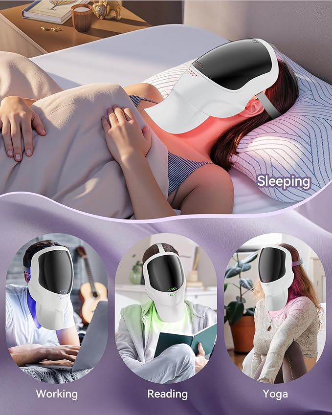 LED Light Therapy Mask Skin Care Mask, LED Red 630±5nm & NIR 830nm Wavelength for Home Use