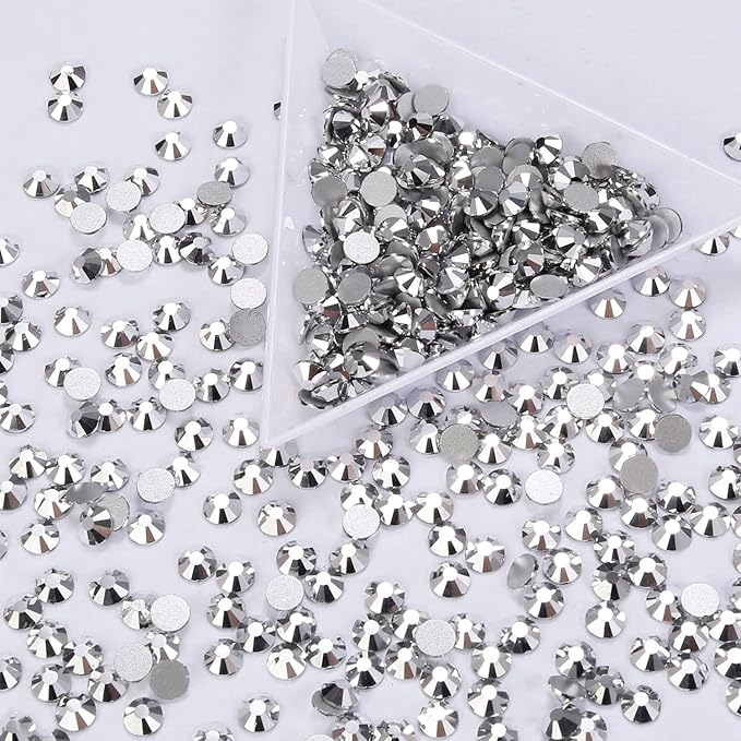 1440Pcs Silver Crystal Rhinestones,Glass Flatback Rhinestones Gemstones for Nail Face Makeup Art Crafts Clothes Decoration -(SS12,3.0mm,Silver)