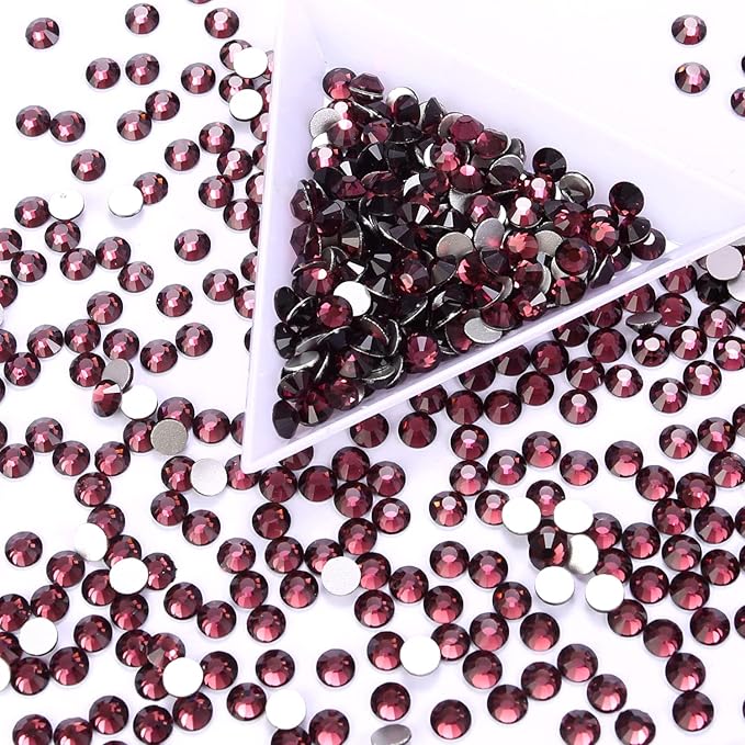 1440Pcs Amethyst Crystal Rhinestones,Glass Flatback Rhinestones Gemstones for Nail Face Makeup Art Crafts Clothes Decoration -(SS12,3.0mm,Amethyst)