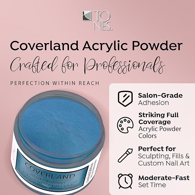 Tones Coverland Acrylic Nail Powder "Sweater Weather" - Limited Edition Acrylic Powder for Nail Design, Sculpting, and Masking Nail Bed Imperfections - Professional Acrylic Nail Supplies - (1.5 Oz)