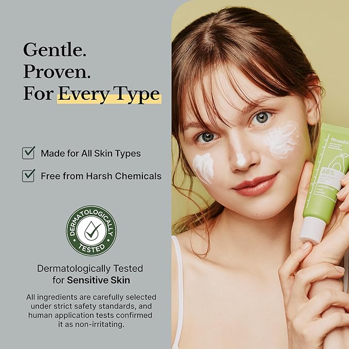 Hydrating Face Moisturizer – Avocado Extract, Panthenol – Deep Hydration Cream for Dry & Sensitive Skin – Barrier Repair, Fast Absorbing, Vegan, Fragrance-Free, Korean Skincare – 50ml