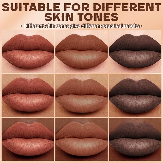HOSAILY 3 Colors 2 in 1 Lip Liner Set, Matte Nude Dark Brown Red Lip Liner Plumping Smooth Creamy Lip Pencil, High Pigmented Long lasting Light Brown Lipstick Makeup