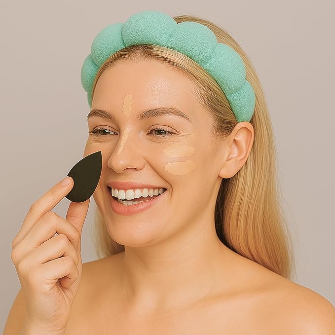 2 ORCHIDS Skincare Headband - Hair band for Washing Face & Makeup Headband for Women - Terry Cloth Hairband for Spa & Skincare Routines - Perfect for Face Wash & Makeup Application (Pastel Green)