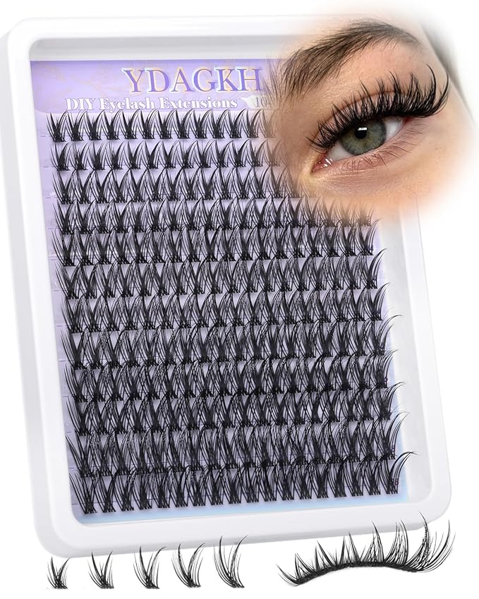 YDAGKH Wispy Lash Clusters Natural Cluster Eyelash Extensions Invisible Band Eyelash Clusters 10-18mm Individual Lashes 216Pcs DIY Pestañas Postizas Naturales Lash Extension at home