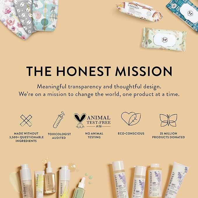 The Honest Company Hypoallergenic Multi-Use Baby Wipes for Sensitive Skin Baby Pattern Play 288 Count
