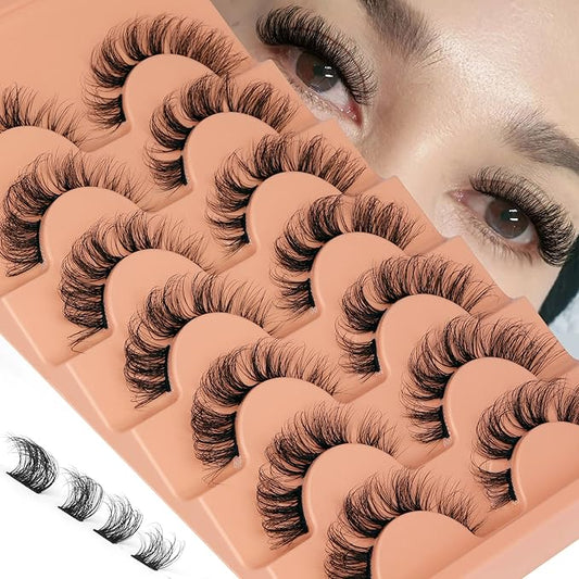 Natural Cluster Lashes D-Curly Eyelash Extensions Wispy Individual Lashes Strips False Eyelashes DIY Lash Extensions Multipack by Eefofnn