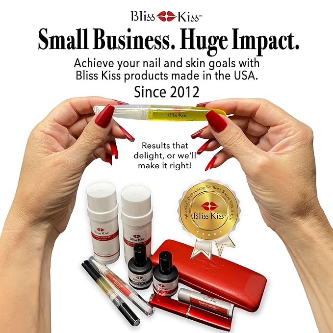 Bliss Kiss Refillable Cuticle Nail Oil Pen with Brush and Simply Pure Cuticle Oil for Nails 15 ml Bottle Bundle - Fragrance Free
