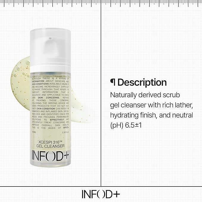 INFODPLUS XCESPI316 Gel Cleanser – Exosome & Walnut Powder | Foaming Korean Face Wash for Deep Pore Cleansing, Blackhead Care & Hydration