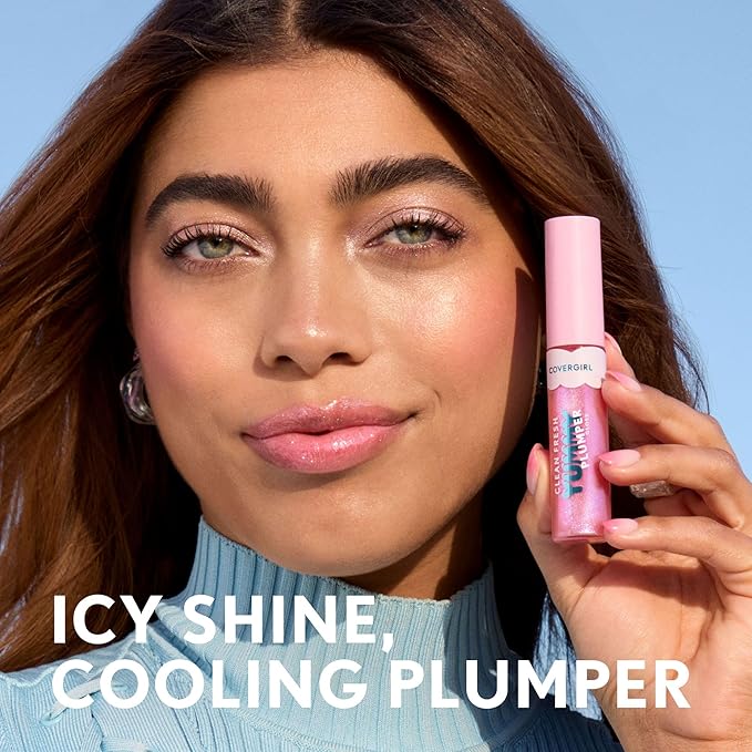 Covergirl Clean Fresh Yummy Plumper Lip Gloss, 900 It's Gold Outside, Shiny, Vegan Formula, Easy to Apply, Minty Flavor, 0.33oz