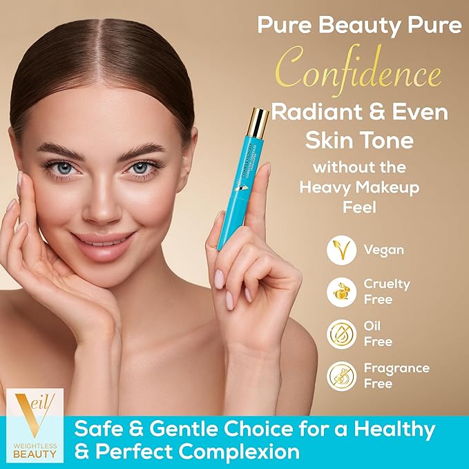 Veil Cosmetics - Complexion Fix Concealer - Liquid Concealer for Under Eye + Dark Circles - Highlight, Contour, Correct - Anti-Aging - Vegan Makeup Pen - Hydrating Lightweight (2N Light Neutral)