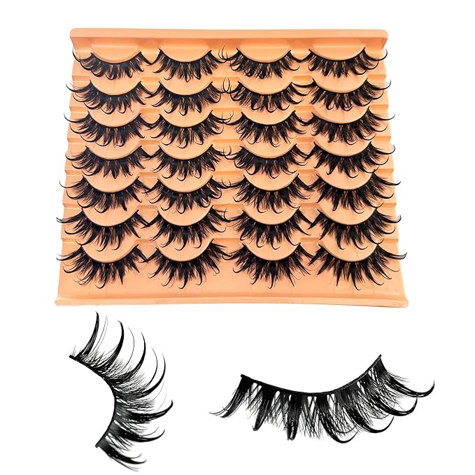 Wispy Lashes Cat Eye Yasnai False Eyelashes Volume Lashes Fake Lashes Natural Eyelashes 14 Pairs Pack