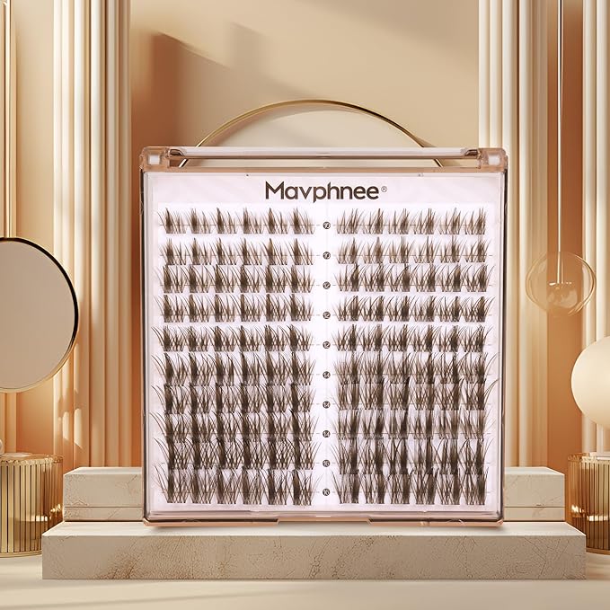 Brown Lash Clusters Wispy Eyelash Extensions Dark Brown Lash Extensions 10-16MM DIY at Home CC-Curly Eyelash Clusters Natural Spiky Lash Individuals 120 Pcs Cluster Lash Pack by Mavphnee