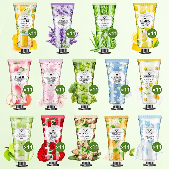 154 Pack Hand Cream Gifts Set for Women, Valentines Day Gifts for Her, Birthday Gifts for Women, Teacher Appreciation, Mini Moisturizing Hand Lotion Travel Size in Bulk for Dry Cracked Hands