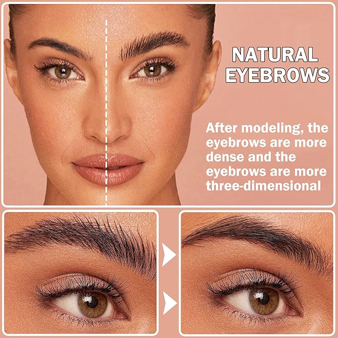Eyebrow Pomade Brow Gel Pomade,Long Lasting Waterproof and Enhancers Eyebrow Soft Smooth,Eyebrow Makeup Gel with Eyebrow Brush for Girls and Women-Black Coffee