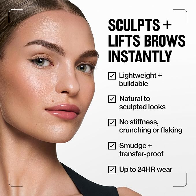 Revlon PhotoReady Lifting Brow Gel, Tinted Eyebrow Lamination with Spoolie Brush, Conditions, Shapes & Defines, 803 Warm Medium Brown, 0.23 fl oz