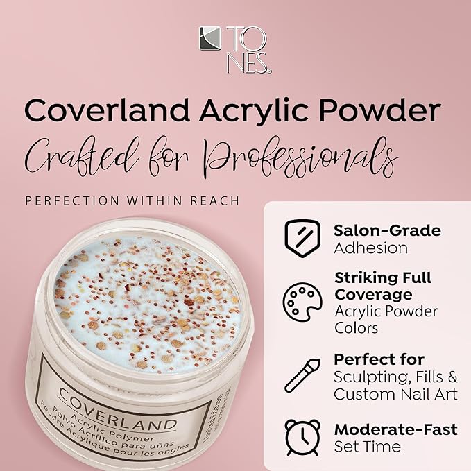 Tones Coverland Acrylic Nail Powder "Pumpkin Spice" - Limited Edition Acrylic Powder for Nail Design, Sculpting, and Masking Nail Bed Imperfections - Professional Acrylic Nail Supplies - (1.5 Oz)