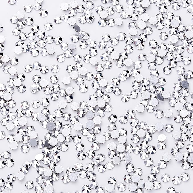 3000Pcs Silver Crystal Rhinestones,Glass Flatback Rhinestones Gemstones Mini for Nail Face Makeup Art Crafts Clothes Decoration -(SS6,2.0mm,Silver)