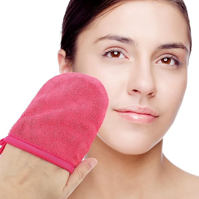 FUOYLOO Microfiber Makeup Remover Pads Mitt for Face, Eye, Lips, Gentle Facial Cleansing Cloths, Comfortable and Sturdy Face Wash Wipes for Skin Types,