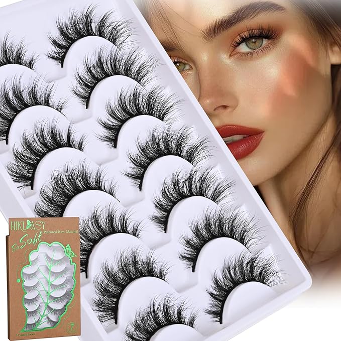 SinuVelve Manga Lashes 14mm Wispy Fake Eyelashes,Super Soft Natural Lash Strips For Everyday,False Lashes Cat Eye D Curl Thin Band, Pestañas Postizas Lashes Reusable 25 times By Hiklasy