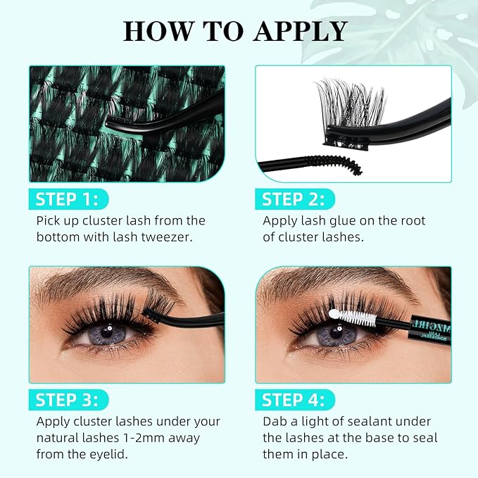 Lash Clusters Wet Look 140Pcs Fluffy Eyelash Cluster Ultra-Thin Lash Band Eyelashes Extensions Spiky Anime Wide Span Lashes(Sunflower,D-Mix10-18mm)