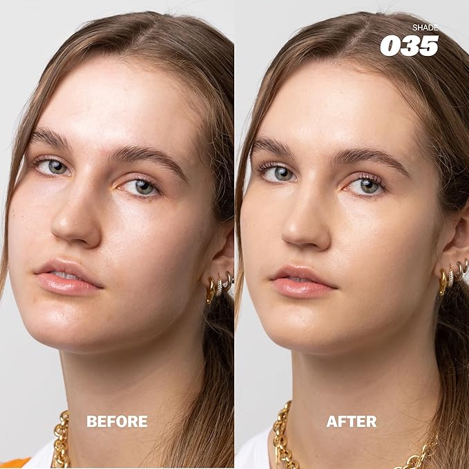 BASMA BEAUTY The Foundation Stick, Long-Lasting Formula with Aloe Vera, Vitamin E, Multi-Use Coverage for Foundation, Concealer, Contour (Shade 035 For light skin with neutral olive undertones.)