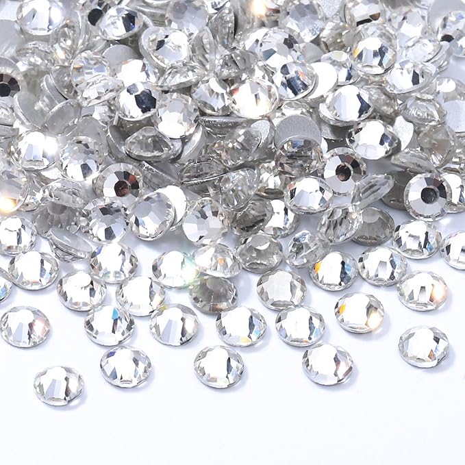 Meibite Crystal Clear Flatback Rhinestones, Glass Rhinestones for Nail Art and Craft, Glue Fix, Loose Crystal Gemstones(Crystal, SS16, 2880pcs, 3.8-4.0mm)
