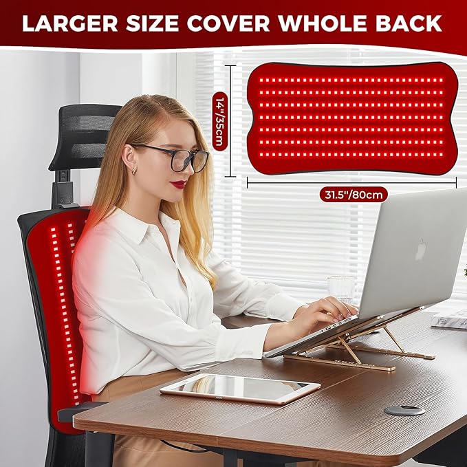 31.5''×14'' Red Light Therapy for Body, Eligible Infrared Light Therapy Pad, Dual Chip Grade 210 LEDs 660nm&850nm Infrared Light Therapy Wearable with Timer Remote Control