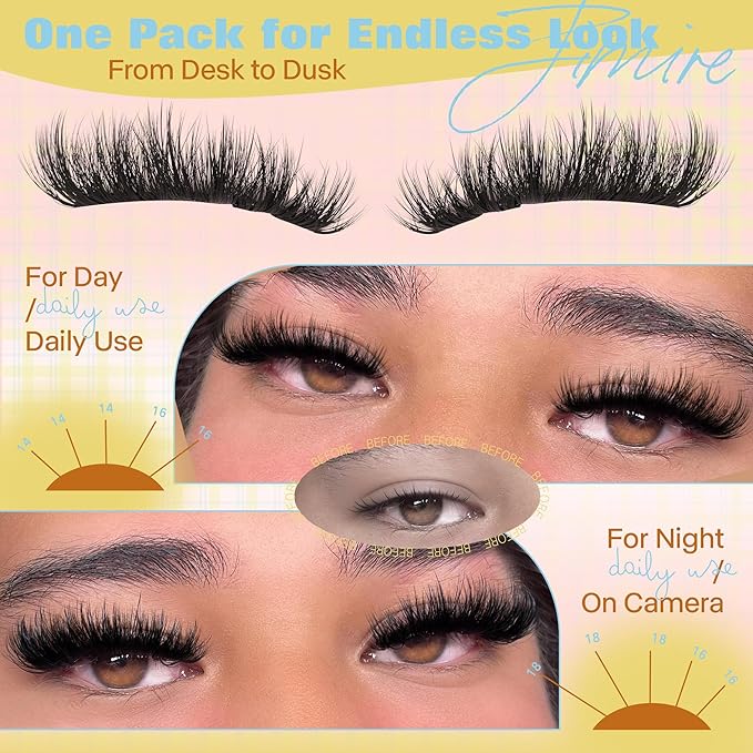 JIMIRE Manga Lash Clusters Wispy Fluffy Cluster Eyelash Extensions CC Curly 14-18MM Fluffy Eyelash Clusters Easy to Apply DIY Thick Volume Individual Lashes Extensions at Home 162Pcs Pack