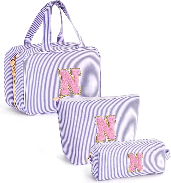 Travel Toiletry Bag Cosmetic Bag Skin Care Bag Cute Makeup Bag Sister Wife Friend Engagement Wedding Gifts for Women Tween Girls Trendy Stuff Thank You Gift - Lavender,N