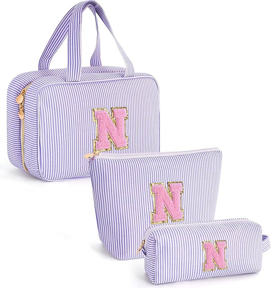 Travel Toiletry Bag Cosmetic Bag Skin Care Bag Cute Makeup Bag Sister Wife Friend Engagement Wedding Gifts for Women Tween Girls Trendy Stuff Thank You Gift - Lavender,N