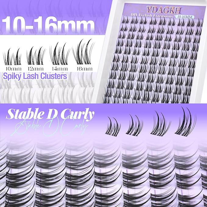 Lash Clusters with Spikes Anime Cluster Eyelashes Spiky Individuals Lashes Invisible Band Wispy Lash Extension Manga Cluster Eyelash Extension 10-16mm DIY Doll Natural Lash Extension