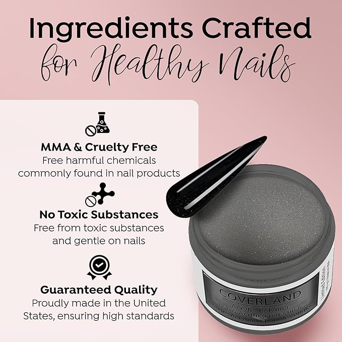 Tones Coverland Acrylic Nail Powder 'A Not So Silent Night' - Limited Edition for Nail Design, Sculpting, and Masking Imperfections - Professional Supplies - 1.5 Oz