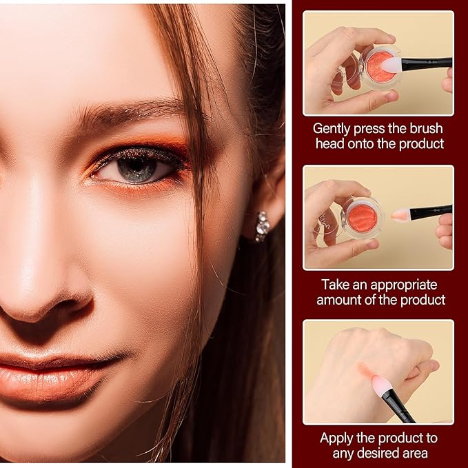 3 Pcs Silicone Makeup Applicator, Shadow Brush Lip Mask Makeup Brushes Eyeshadow Applicators Eyeshadow Brush for Applying Cream or Liquid Eye Shadows