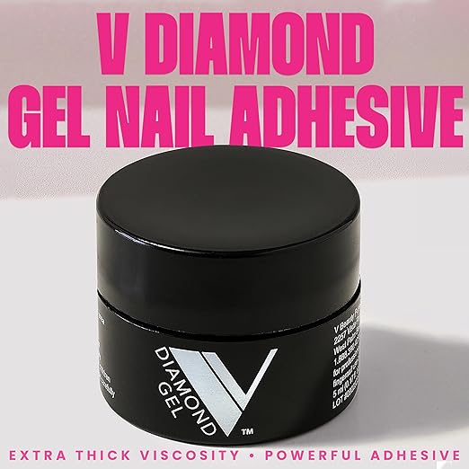 V Beauty Pure Diamond Gel Nail Art Adhesive - Long-Lasting 3D Rhinestone Glue - High Gloss Soak-Off Led & UV Nail Glue for Crystal Pedicures & Manicures, Salon & Home DIY, 5 ml