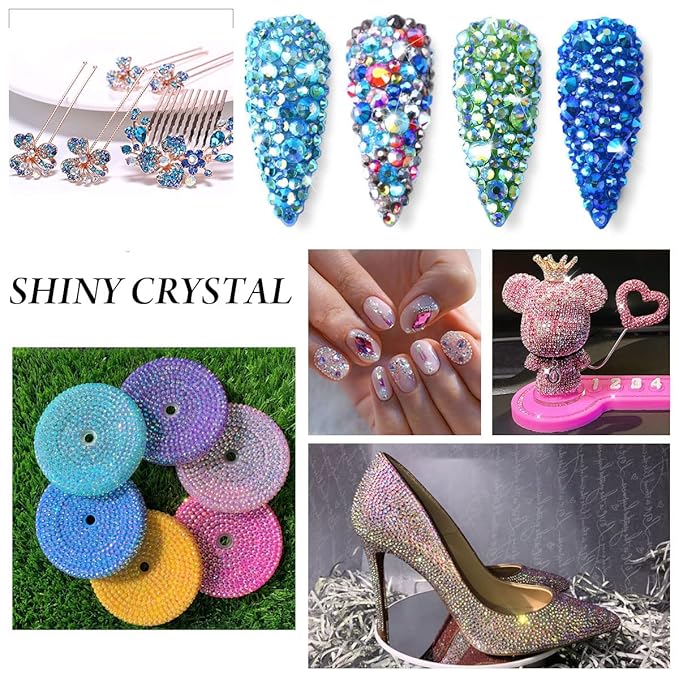 novani Rhinestones, 1440pcs Craft Bead, Glass, Round, Moon Night, SS20, Flatback, for Crafts Nail Art Makeup Bags Shoes Decoration DIY