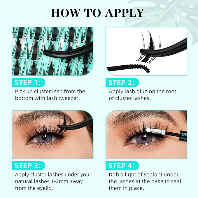 Lash Clusters Manga 168Pcs Eyelash Cluster Wet Look Ultra-Thin Invisible Lash Band Eyelashes Extensions Spiky Anime Wide Span Lashes for Beginners(Autumn Leaves,C-16mm)