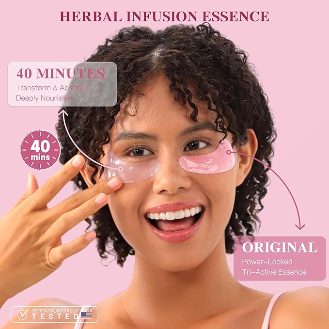 IICIKOL Collagen Under Eye Patches for Puffy Eyes and Dark Circles, Under Eye Mask for Wrinkle with Ginseng, Deep Hydrating Undereye Mask Patches, Christmas Small Gifts for Women (60 Pairs, Ginseng)