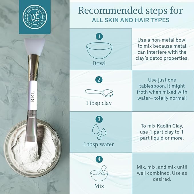 Bare Essentials Living - White Kaolin Clay Powder (2 lb) 100% Natural White Powdered Clay for Seed Bombs, White Clay Mask, DIY Spa, Soap, Bath Bomb, Deodorant, Can be Used as Kaolin Clay for Gardening